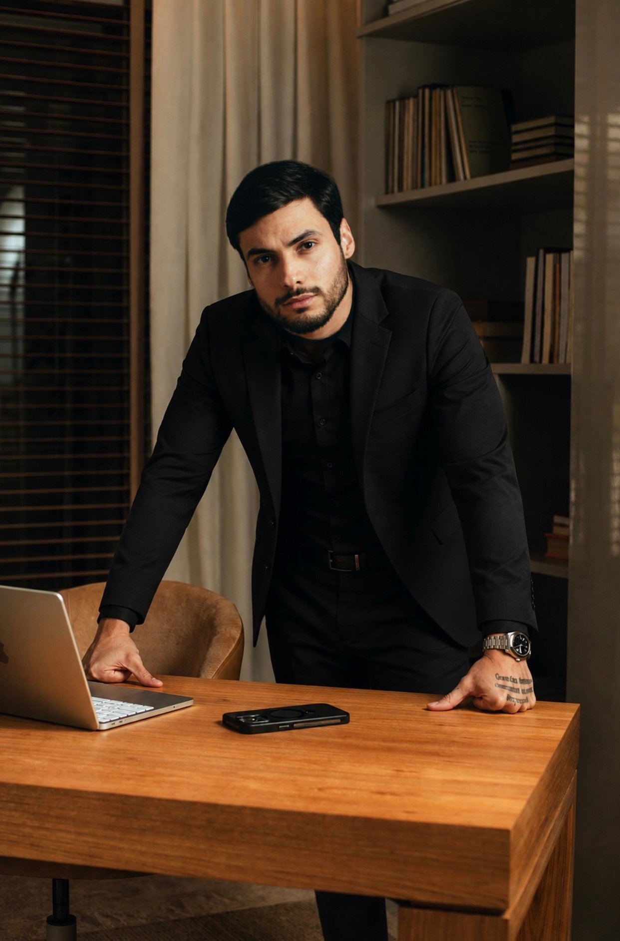 Nilton Bessa, consultor imobiliário em São Paulo, em seu escritório